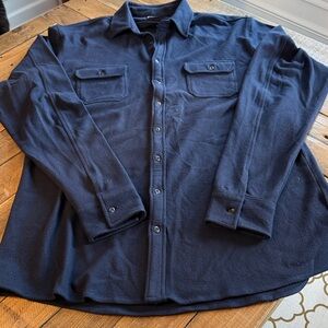 American Tall Relaxed flannel Button-Up Navy Blue color size XL/XT
